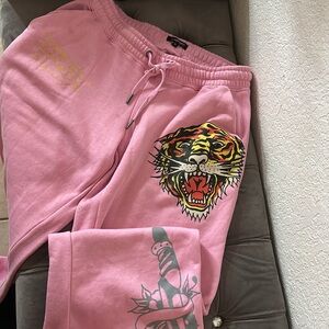 Pink women’s/juniors Joggers with Tiger Print